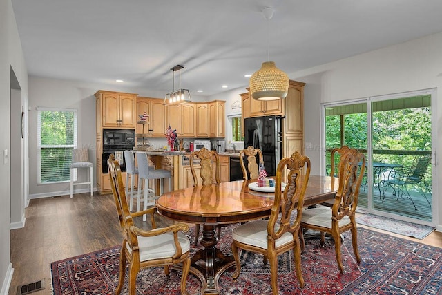 75 County Rd 881, Crane Hill, AL 35053 - dining area featuring dark wood finished floors and recessed lighting
