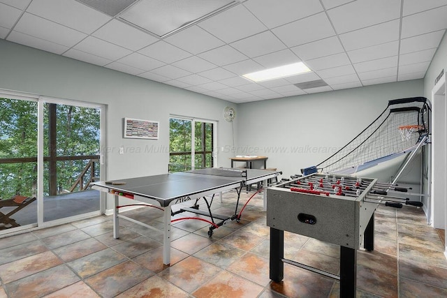 75 County Rd 881, Crane Hill, AL 35053 - rec room featuring a paneled ceiling and baseboards