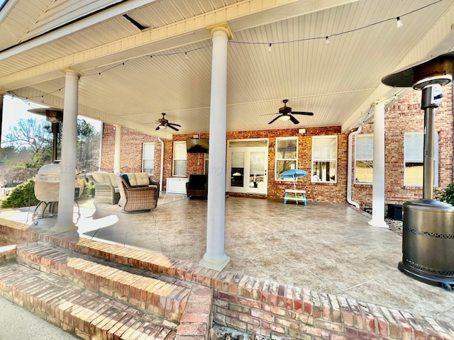 305 Chris Ln, Winfield, AL 35594 - view of patio / terrace with outdoor lounge area and a ceiling fan