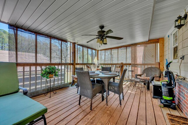 2555 Shady Rd, Adamsville, AL 35005 - sunroom / solarium with outdoor dining area and a ceiling fan