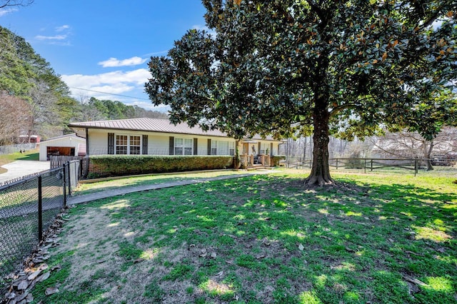 2555 Shady Rd, Adamsville, AL 35005 - ranch-style house featuring a fenced backyard and a metal roof