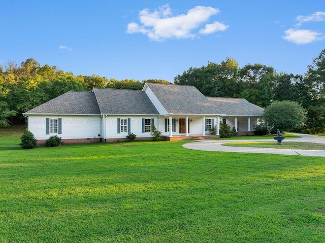 5746 Old Birmingham Hwy, Jasper, AL 35501 - ranch-style home with a front lawn, crawl space, covered porch, and driveway