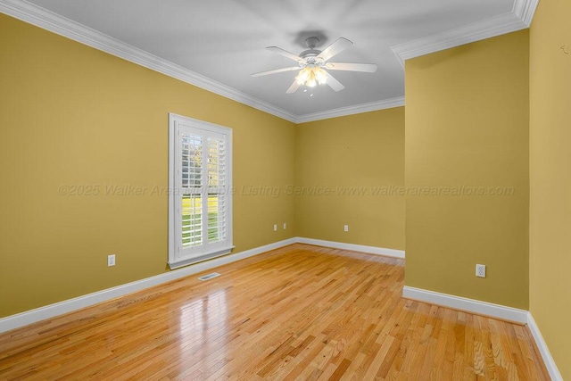 5746 Old Birmingham Hwy, Jasper, AL 35501 - unfurnished room featuring ornamental molding, ceiling fan, and light wood-style flooring