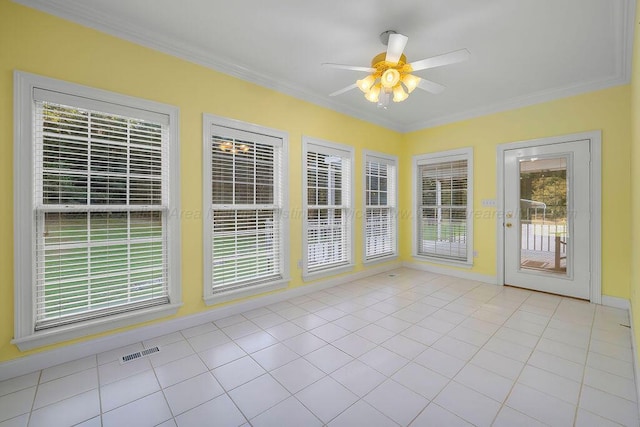 5746 Old Birmingham Hwy, Jasper, AL 35501 - unfurnished sunroom with crown molding and tile patterned flooring