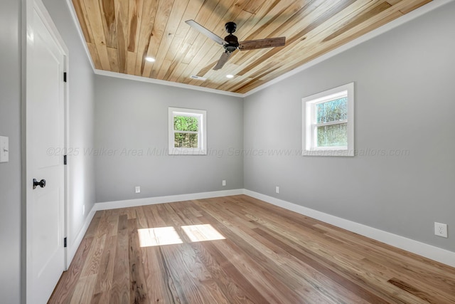 556 Sipsey Rock Rd, Crane Hill, AL 35053 - empty room featuring ceiling fan, wood finished floors, a healthy amount of sunlight, and wood ceiling