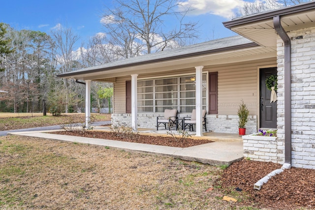 exterior space featuring covered porch