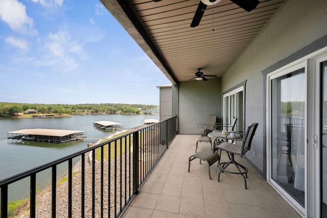 9661 Curry Hwy, Jasper, AL 35503 - balcony with a ceiling fan and a water view