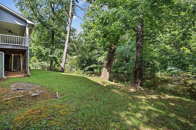 515 River Dr, Quinton, AL 35130 - view of yard with stairway and a ceiling fan