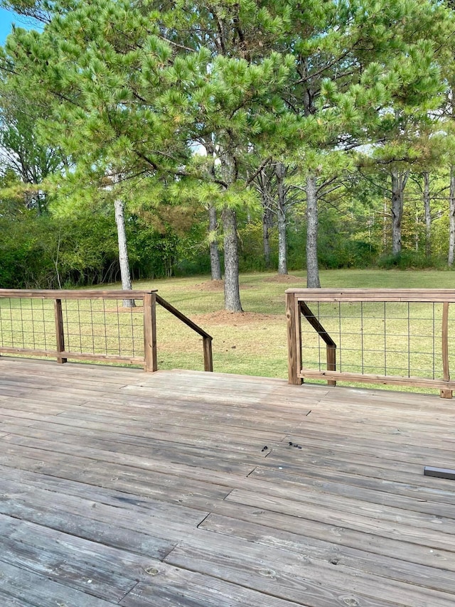 deck with a lawn