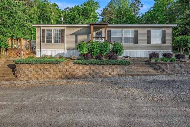 manufactured / mobile home with a deck