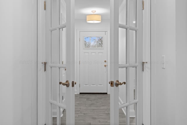 interior space featuring light wood-style flooring