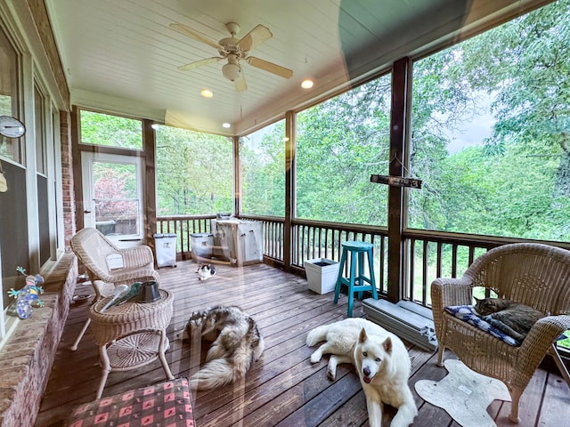 1000 Foothill Rd, Winfield, AL 35594 - sunroom featuring ceiling fan