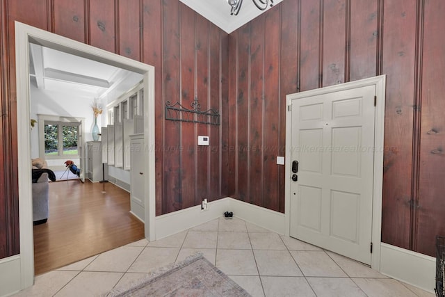 1600 Birmingham Ave, Jasper, AL 35501 - foyer entrance featuring light tile patterned floors and wood walls