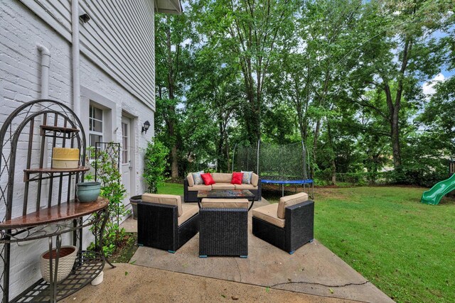 1600 Birmingham Ave, Jasper, AL 35501 - view of patio / terrace with a trampoline, an outdoor hangout area, and a playground