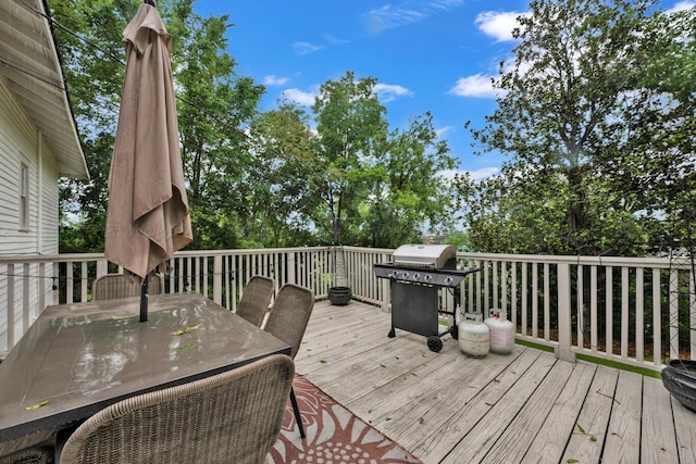 1600 Birmingham Ave, Jasper, AL 35501 - wooden terrace featuring outdoor dining space and area for grilling