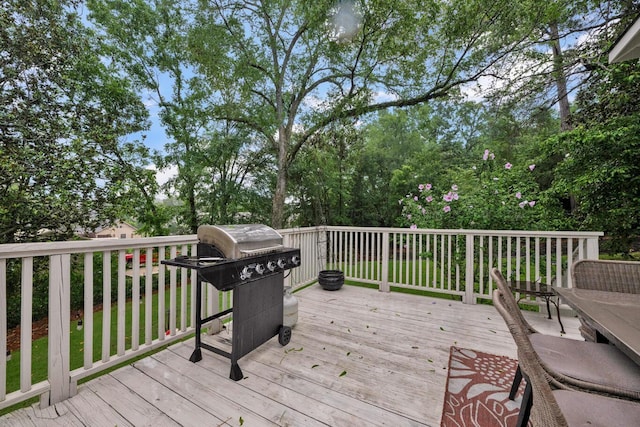 1600 Birmingham Ave, Jasper, AL 35501 - deck with area for grilling and view of scattered trees