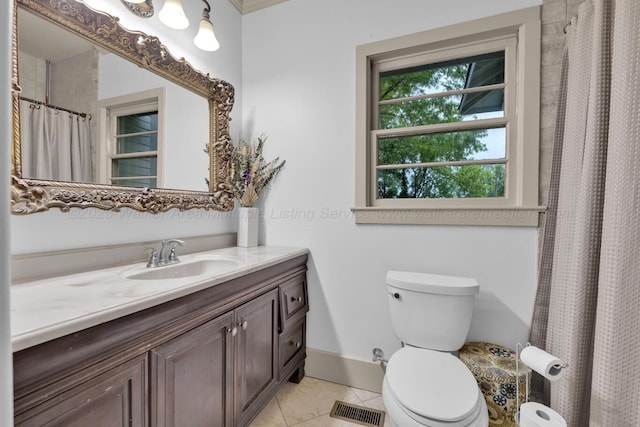 1600 Birmingham Ave, Jasper, AL 35501 - bathroom with vanity, tile patterned flooring, and a shower with shower curtain