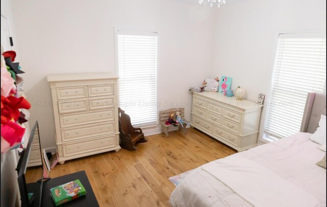 bedroom featuring light hardwood / wood-style flooring