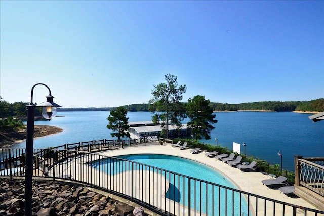 3195 County Road 51, Bremen, AL 35033 - pool featuring a water view, fence, and a patio