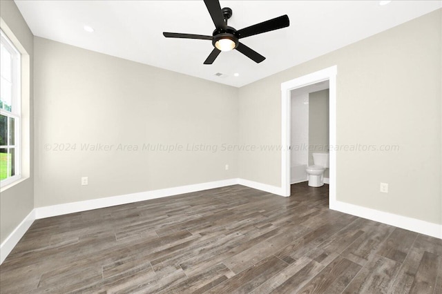 3195 County Road 51, Bremen, AL 35033 - unfurnished room with recessed lighting, baseboards, visible vents, a ceiling fan, and wood finished floors