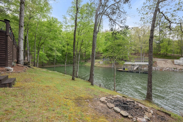 58 Lake Ln, Jasper, AL 35504 - view of yard with a boat dock and a water view