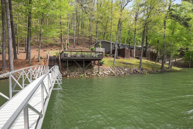 58 Lake Ln, Jasper, AL 35504 - dock area featuring stairs and a deck with water view
