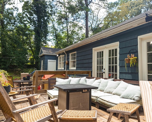 605 W 6th St, Jasper, AL 35501 - wooden deck featuring outdoor lounge area and french doors