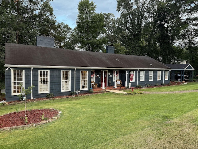 605 W 6th St, Jasper, AL 35501 - single story home featuring a chimney, covered porch, and a front yard