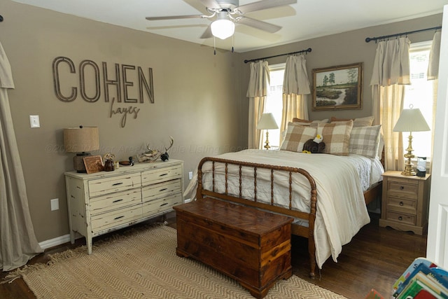 605 W 6th St, Jasper, AL 35501 - bedroom featuring multiple windows, wood finished floors, and ceiling fan