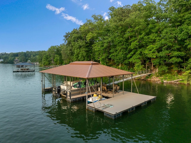 1528 Sipsey Rd, Double Springs, AL 35553 - dock area with a water view, a wooded view, and boat lift