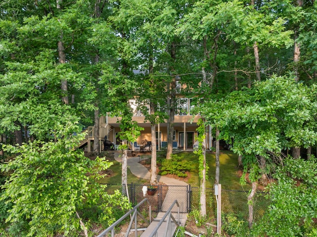 1528 Sipsey Rd, Double Springs, AL 35553 - fenced yard with stairway and a gate