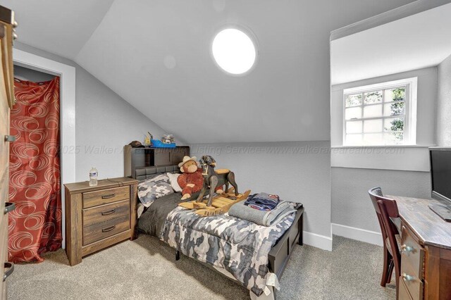809 W 15th St, Jasper, AL 35501 - bedroom featuring lofted ceiling and light colored carpet