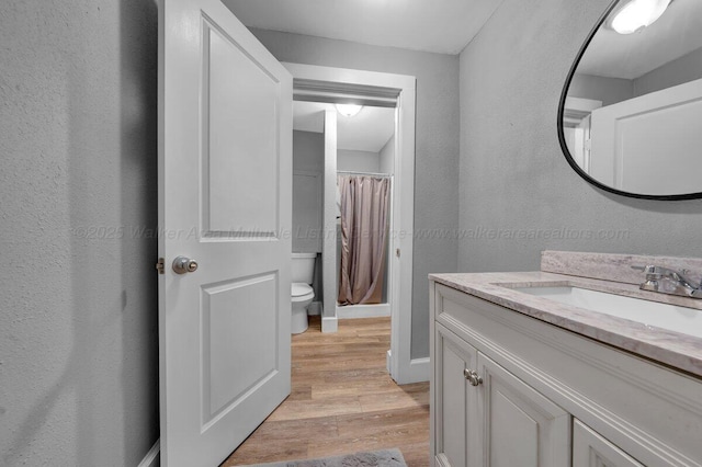 809 W 15th St, Jasper, AL 35501 - full bathroom featuring vanity, wood finished floors, a textured wall, and a shower with shower curtain