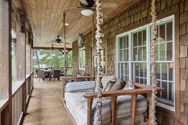1617 S Stoney Rd, Double Springs, AL 35553 - sunroom / solarium featuring a ceiling fan, outdoor dining space, and healthy amount of natural light
