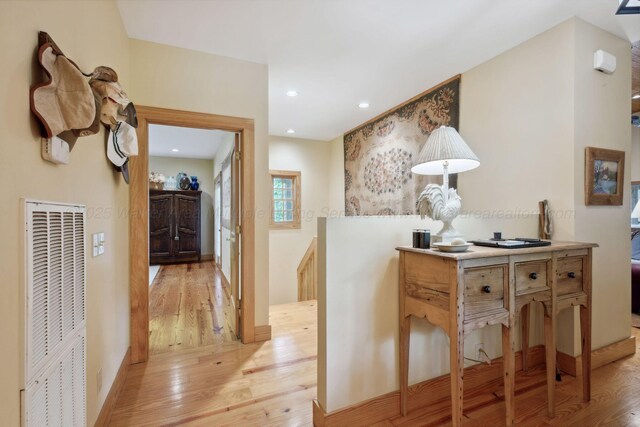 1617 S Stoney Rd, Double Springs, AL 35553 - corridor with a heating unit, light wood finished floors, recessed lighting, and baseboards