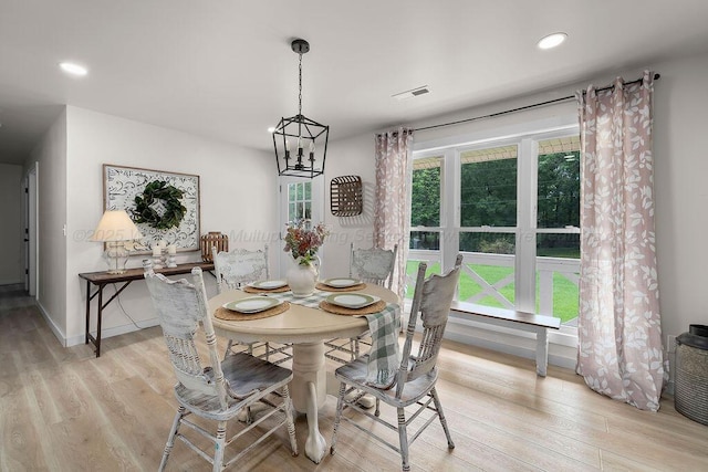 69 Oak Dr, Jasper, AL 35501 - dining area featuring light wood-type flooring, recessed lighting, and a chandelier