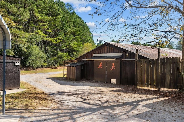 view of garage