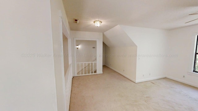 1704 Sharon Ln, Jasper, AL 35504 - additional living space featuring baseboards, carpet flooring, and vaulted ceiling