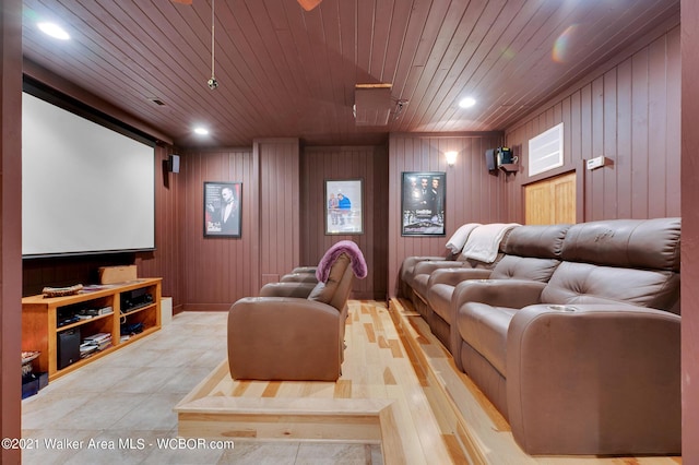 60 Sunset Dr, Arley, AL 35541 - cinema with light tile patterned floors, wooden ceiling, and recessed lighting