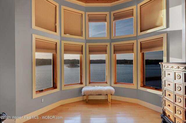 60 Sunset Dr, Arley, AL 35541 - unfurnished room featuring baseboards, a water view, and wood-type flooring
