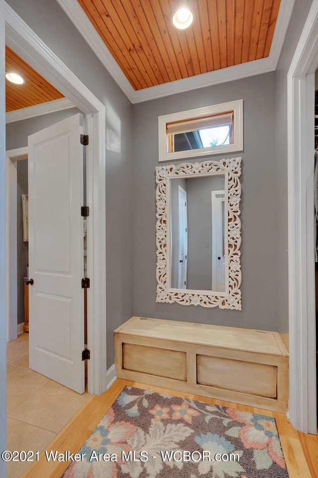 60 Sunset Dr, Arley, AL 35541 - hallway with wooden ceiling, recessed lighting, and crown molding