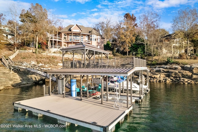 60 Sunset Dr, Arley, AL 35541 - dock area with a gazebo and a water view