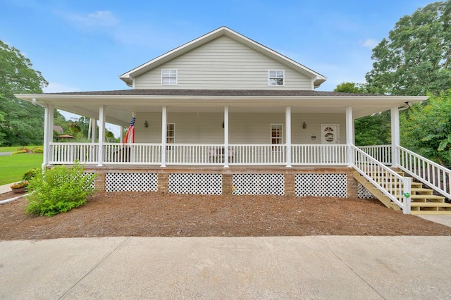 539 Hayfield Dr, Dora, AL 35062 - country-style home with a porch, roof with shingles, and stairs