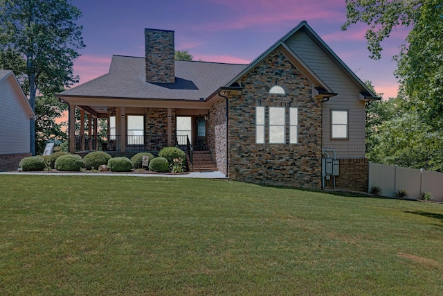 154 County Rd 389, Cullman, AL 35057 - craftsman inspired home featuring a chimney, a porch, and stone siding