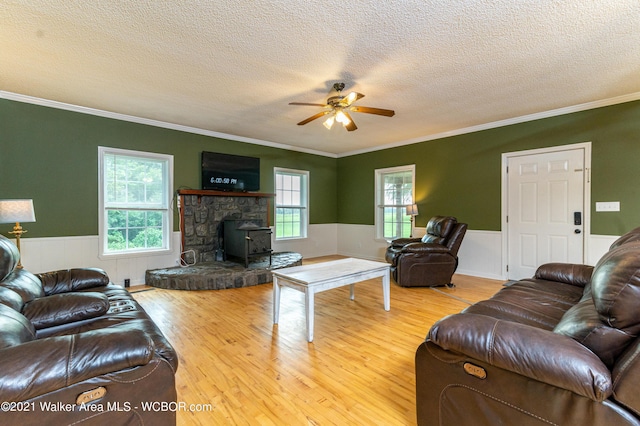 12 Dover Rd, Haleyville, AL 35565 - living area with wainscoting, crown molding, and wood finished floors