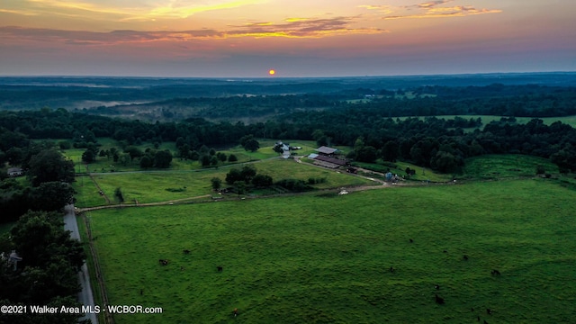 12 Dover Rd, Haleyville, AL 35565 - aerial view at dusk with a rural view