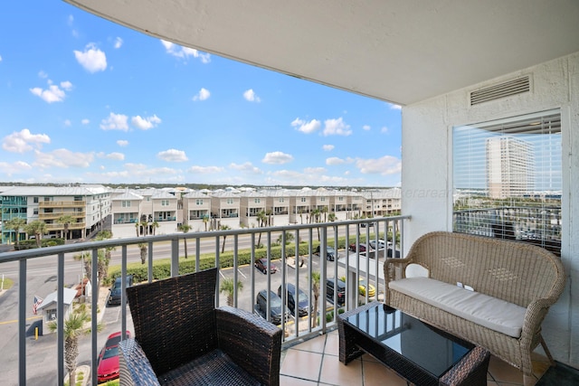balcony with a residential view