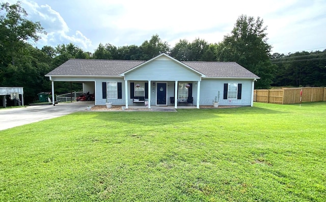 164 County Road 1636, Cullman, AL 35058 - view of front of property featuring covered porch, concrete driveway, a carport, and a shingled roof