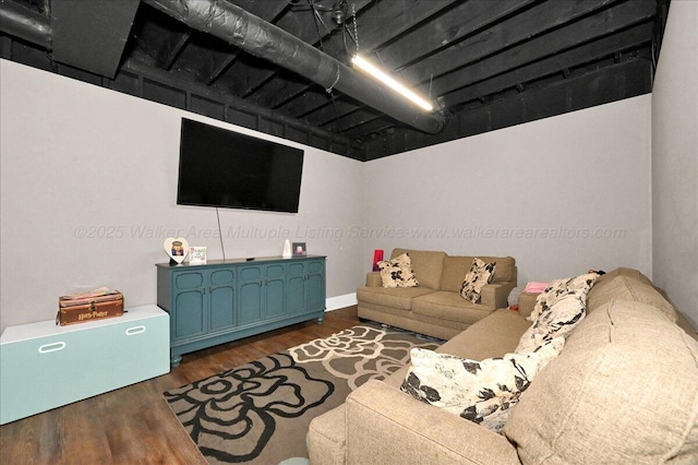 living area with wood finished floors