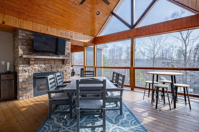 1433 Sipsey Pines Rd, Arley, AL 35540 - sunroom featuring lofted ceiling and healthy amount of natural light